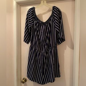 Charlotte russe ambiance Striped Shorts Romper 2X